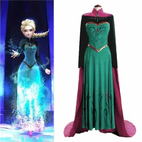 Платья холодное сердце фото Disney-Movie-Frozen-Anna-Coronation-Dress-Made-Cosplay-Costume-For-Adult-Womens 