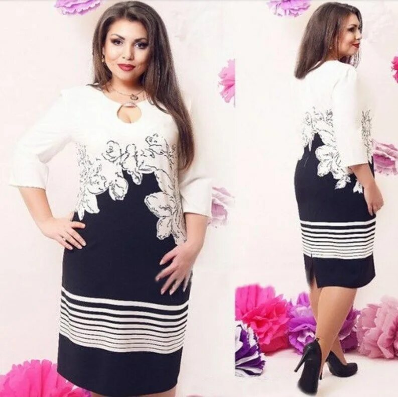 Платья интернет магазин фото Autumn women straight dresses casual print work office asymmetrical collar knee 