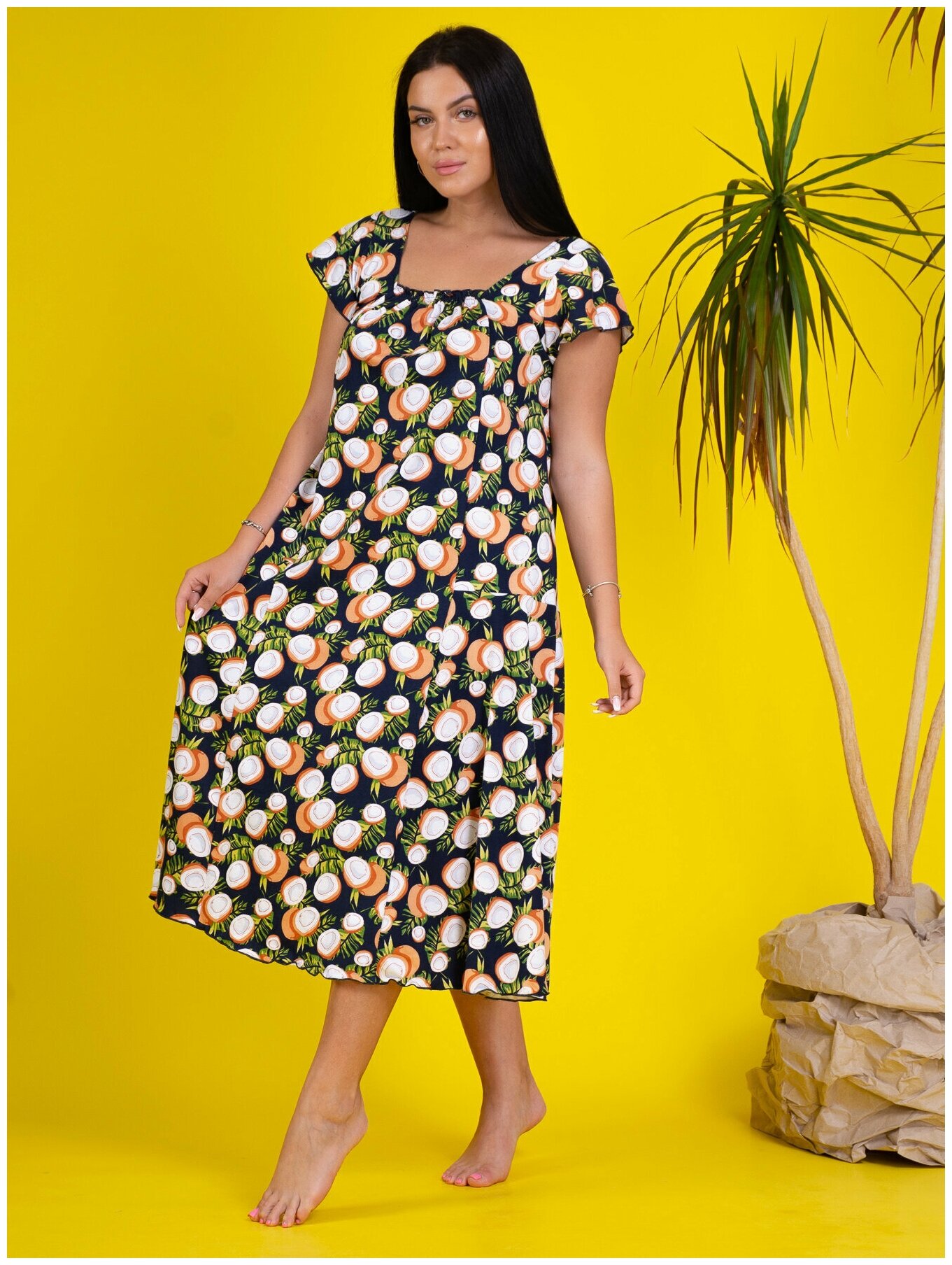 Платья иваново фото Сарафан НиРо, хлопок, повседневный, свободный силуэт, макси, размер 68, синий - 