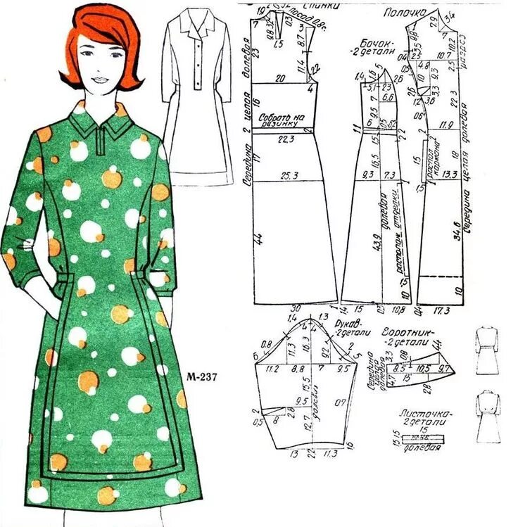 Платья из фланели для женщин выкройки Два варианта домашнего платья из фланели. Рельефные линии спереди имитируют фарт