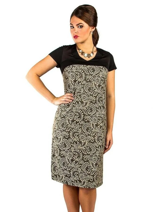 Платья из комбинированной ткани фото Последний экземпляр - Платье № 330 Последний экземпляр. Одежда для женщин