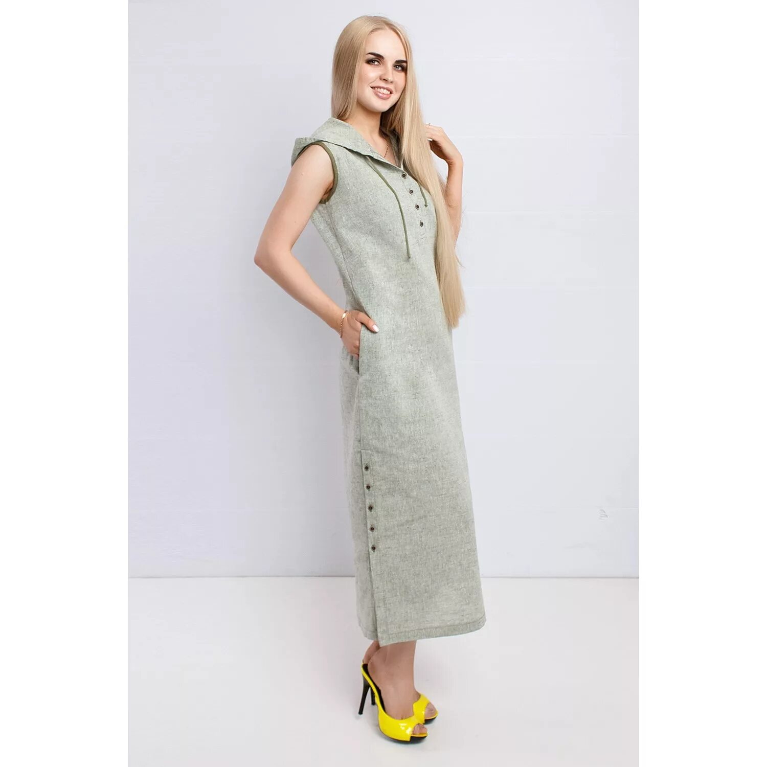 Платья из льна фасоны фото Платье из льна, модель 9016