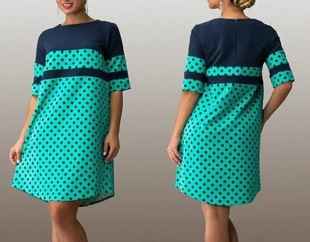 Платья из разной ткани фото ПЛАТЬЕ или САРАФАН-трапеция (Шитье и крой) (с изображениями) Платья, Скромная од