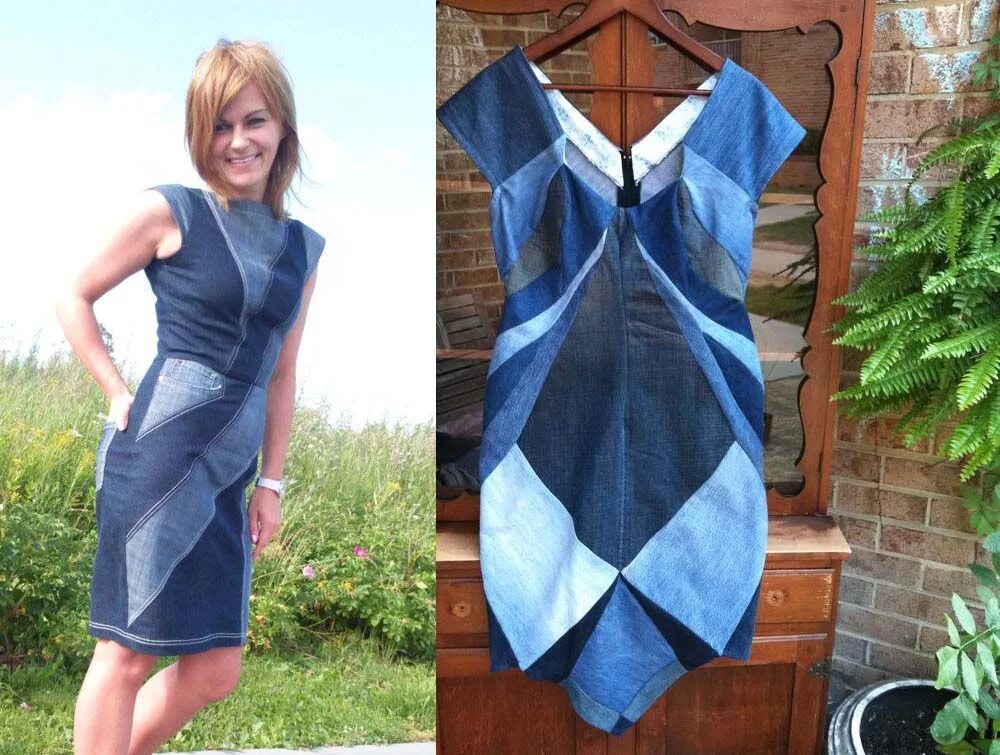 Платья из старых джинсов своими руками фото Сшить платье своими руками из старых вещей 123 Upcycle clothes, Fashion, Wrap dr