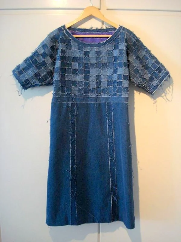 Платья из старых джинсов своими руками фото Много-премного идей для переделки старых джинсов Одежда из переработанных матери