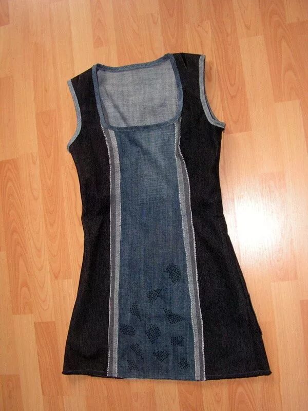 Платья из старых джинсов своими руками фото Сарафан из джинсов Джинсовые платья, Одежда из переработанных материалов, Модные