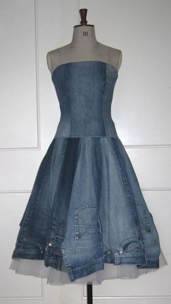 Платья из старых джинсов своими руками фото Одноклассники Платья, Одежда из переработанных материалов, Джинсовый стиль