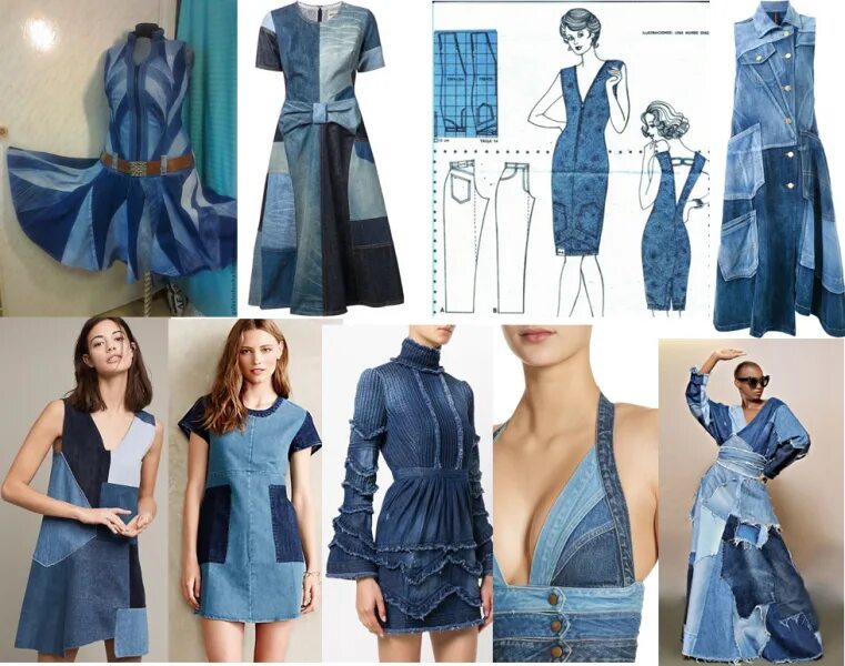 Платья из старых джинсов своими руками фото Как сделать сарафан из старых джинсов своими руками? поэтапно