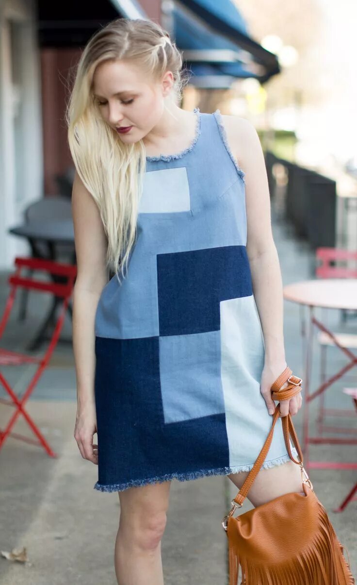 Платья из старых джинсов своими руками фото Very Brady Patchwork Dress Vestido de patchwork, Roupas recriadas, Camisas estil