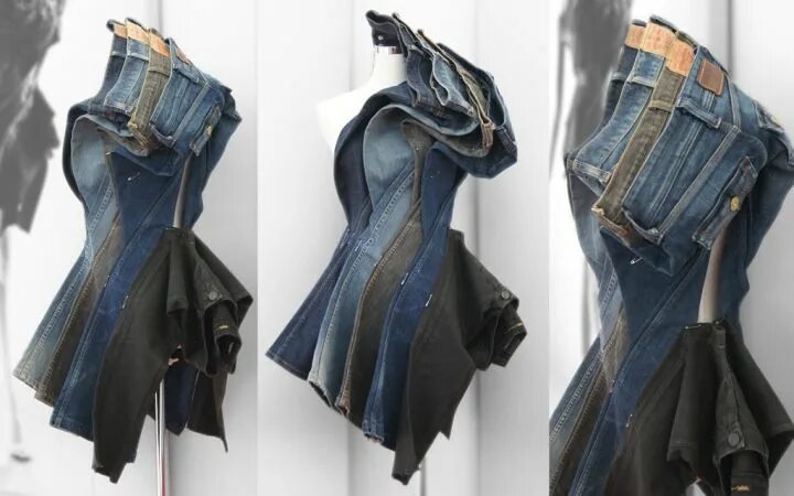 Платья из старых джинсов своими руками фото DENIM PERSONA by CHiNGLiSH Concepts Upcycled fashion, Deconstruction fashion, Fa
