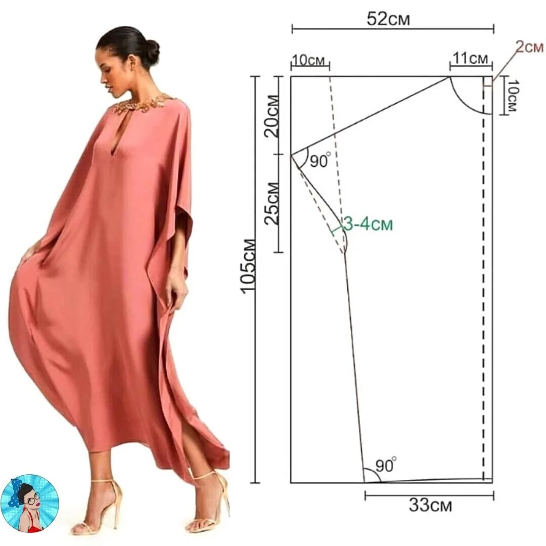 Платья из трикотажа без выкройки Для этих простых платьев выкройка строится на основе прямоугольника, и опирается