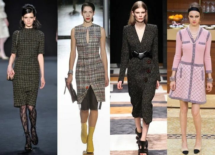 Платья из твида 2024 модные тенденции Модные женские платья осень-зима 2015-2016 Модные платья, Модные стили, Платья
