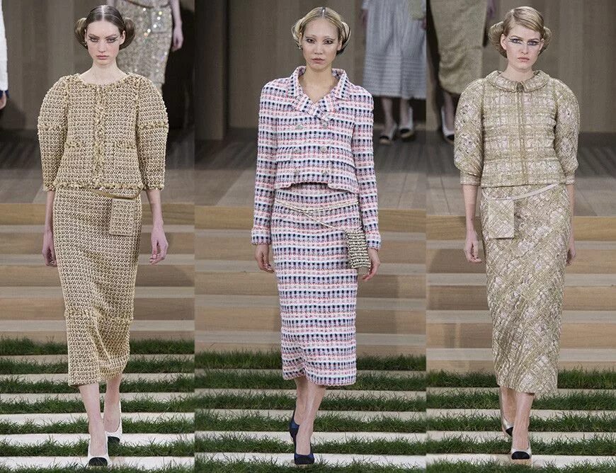 Платья из твида 2024 модные тенденции Ткань в стиле Шанель: особенности обработки материала, правила пошива и стирки М