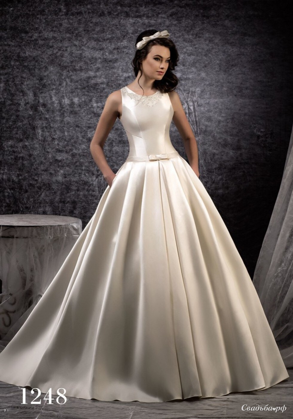 Платья калининграде фото цены Купить свадебное платье 1248-О60149 (Alteza, цвета: белый, кремовый, ткань: атла