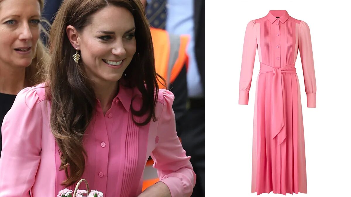 Платья кейт миддлтон фото Kate Middleton in pink dress at 2023 Chelsea Flower Show