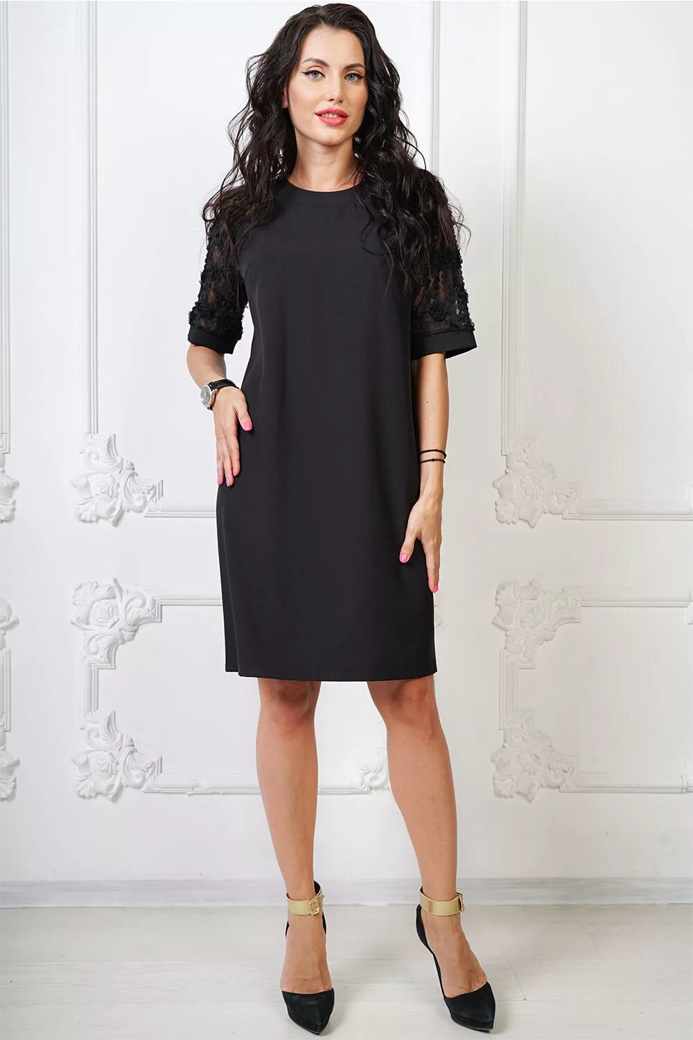 Платья классические фото женщин Платье женское LT Collection Выше П933-8 черное 52 RU - купить в Москве, цены в 