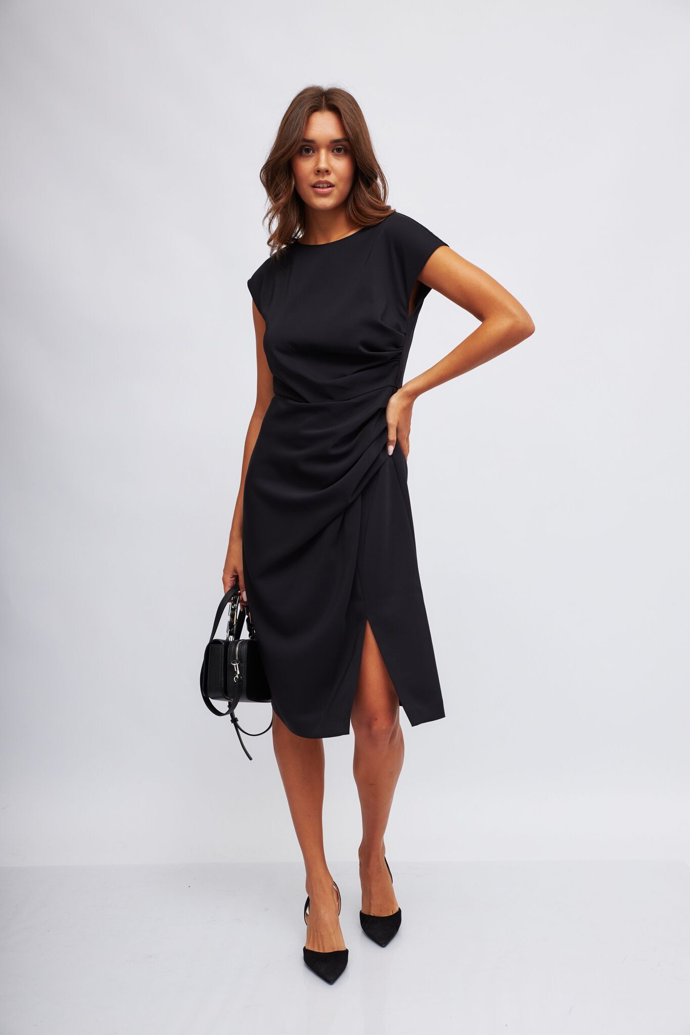 Платья классика фото Marc Cain Платье - футляр с драпировкой - купить по выгодной цене Корона - мужск