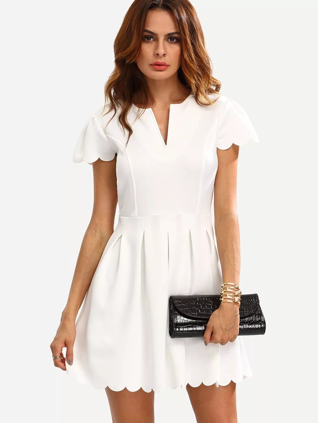 Платья короткий рукав фото C'est le nouveau Robe col v Summer work dresses, Fit flare dress, Womens dresses