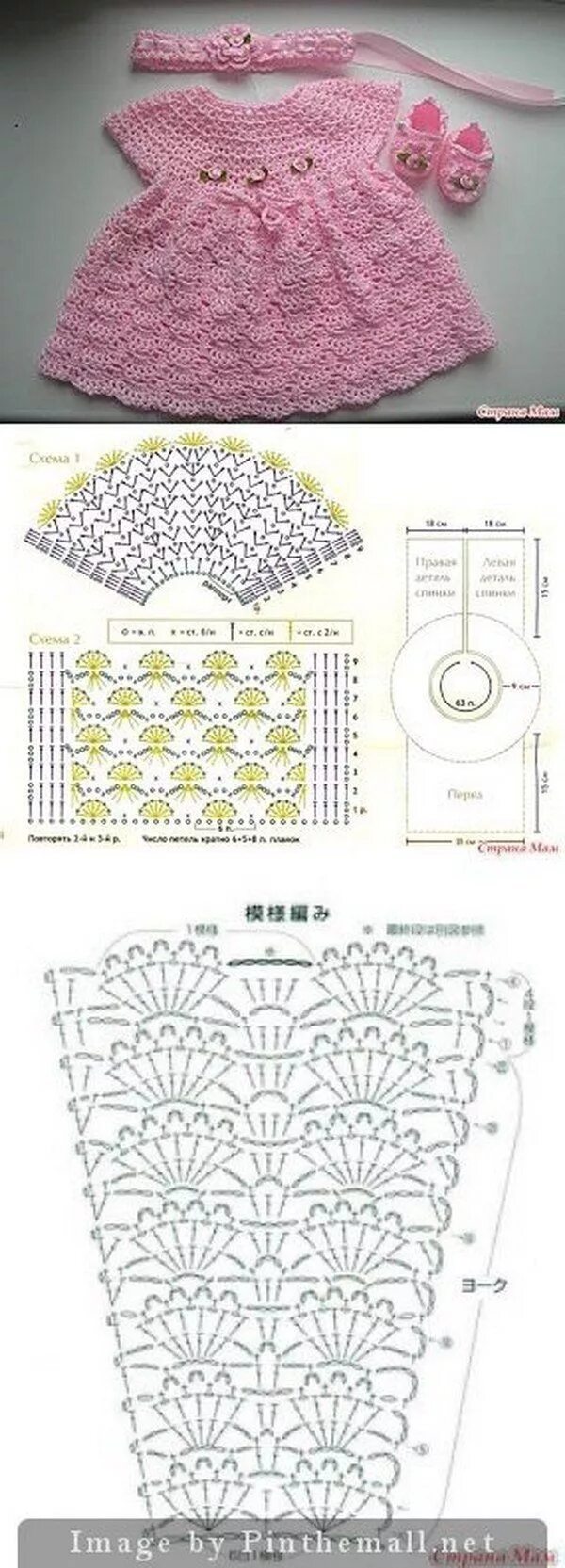 Платья крючком девочке год схемы Pin on Crochet baby/kids