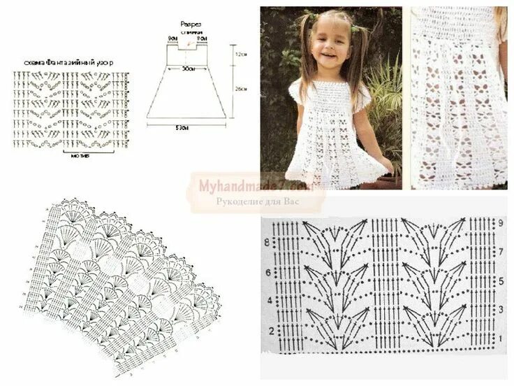Платья крючком девочке год схемы Похожее изображение Вязаные крючком детские платья, Схемы вязаных крючком платье
