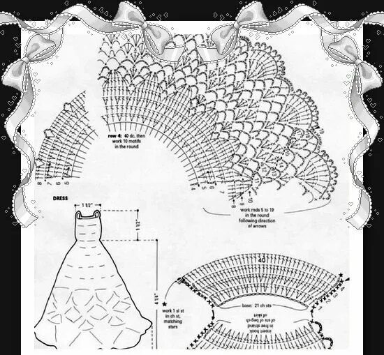 Платья крючком для барби со схемами Il Crochet nella mia vita: barbie Crochet barbie patterns, Crochet barbie clothe