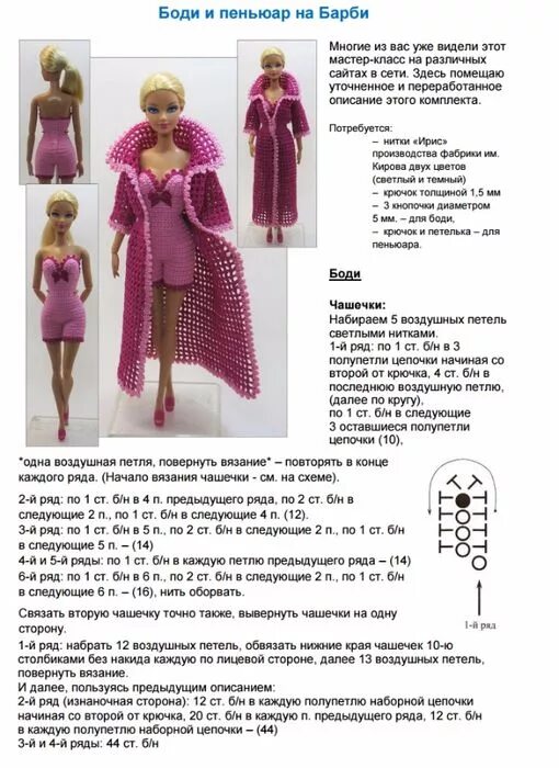 Платья крючком для барби со схемами 6 (510x700, 380Kb) Crochet barbie clothes, Barbie doll clothing patterns, Croche