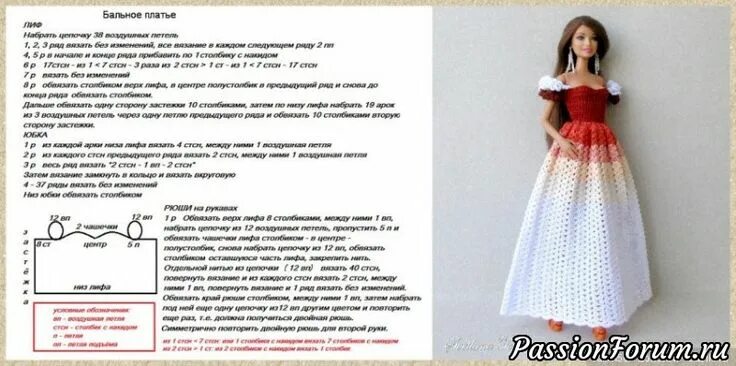 Платья крючком для барби со схемами Крючком для Барби Одежда для барби, Барби, Одежда для куклы