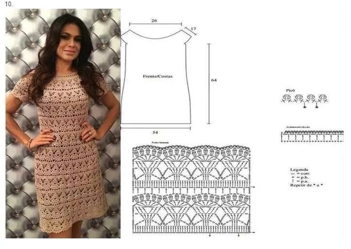 Платья крючком фото со схемами Vestido de crochê, Vestidos de crochê, Vestidos de croche curto