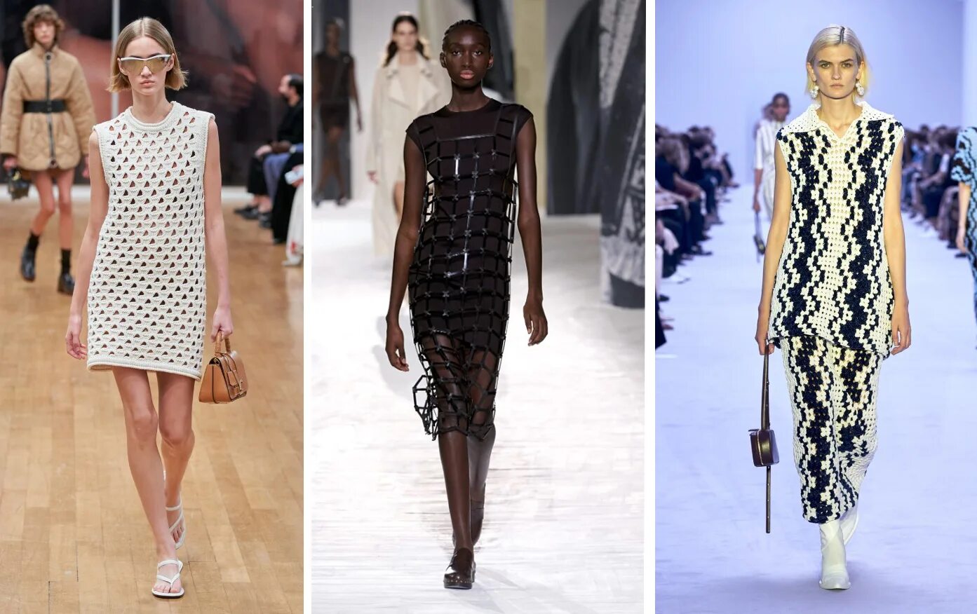 Платья лето осень 2024 модные тенденции Тренды осени-зимы 2022-2023: кроше