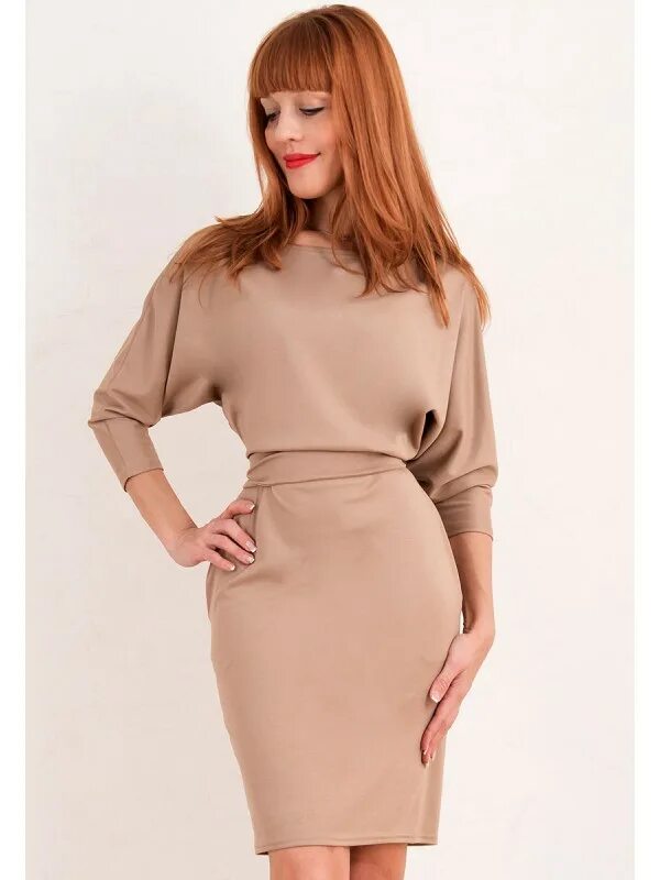 Платья летучая фото 00307 Платье летучая мышь какао. ЗЕФИР