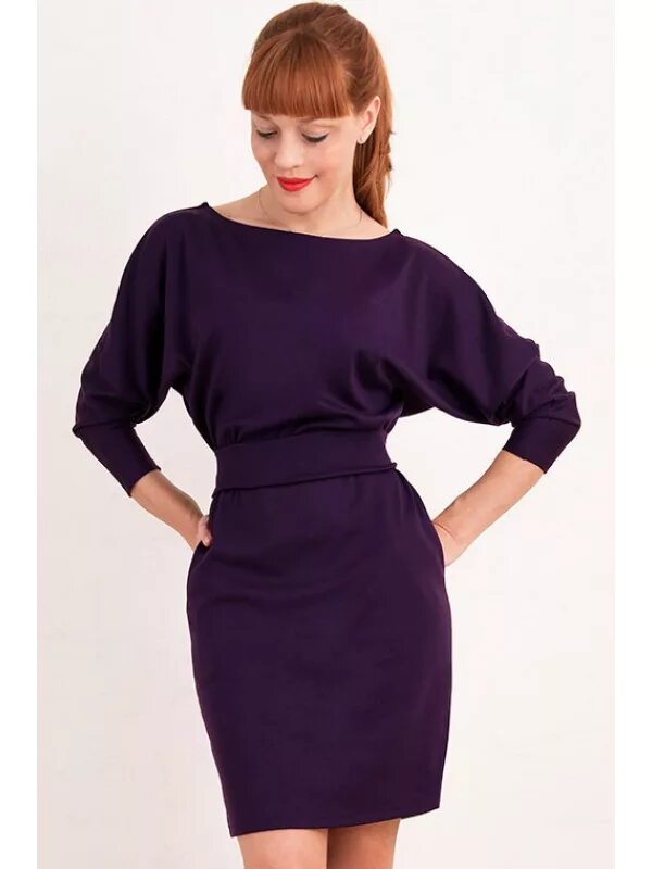 Платья летучая фото Купить 00285 Платье летучая мышь фиолетовое - SPirk.ru