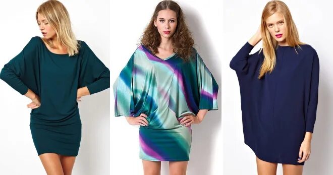 Платья летучая фото Стильное платье летучая мышь - длинное, короткое, вязаное, трикотажное, прямое, 