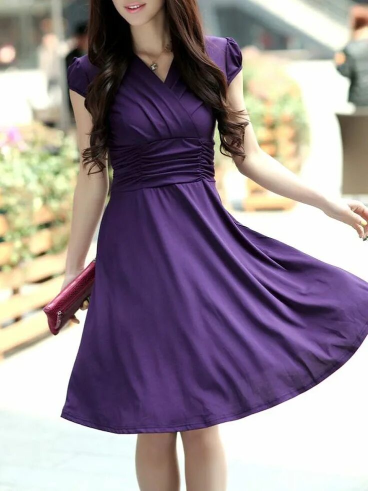 Платья любые фото V-Neck Plain Empire Skater Dress cosmo Poster Pinterest