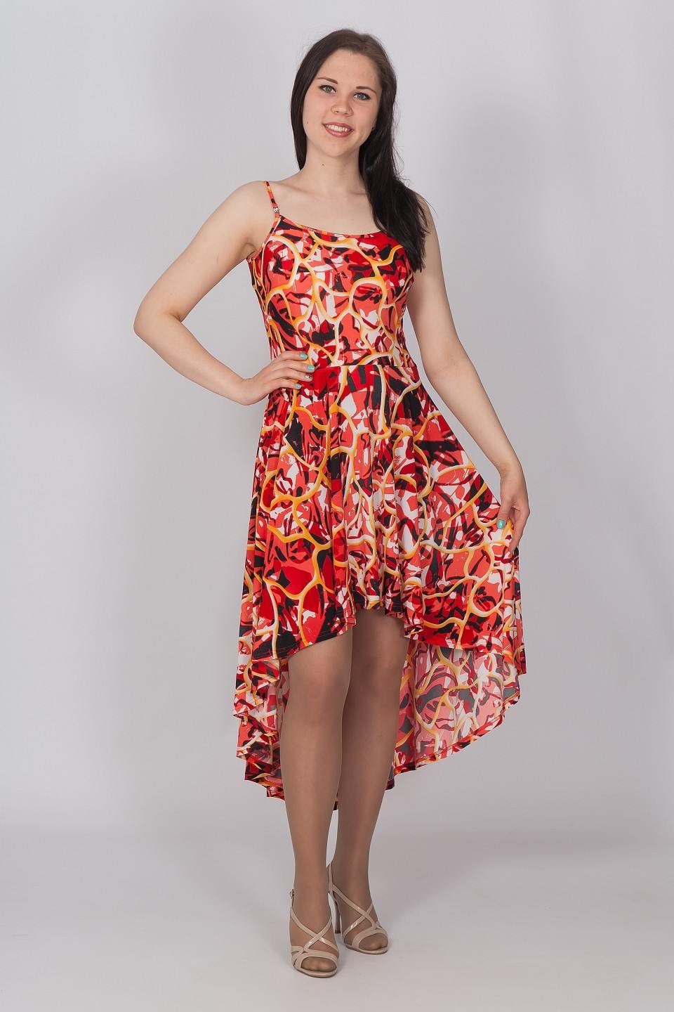 Платья масло фото Платье 5729 (масло, цвет белый жёлтый красный) - БРАВА. Женская одежда от произв