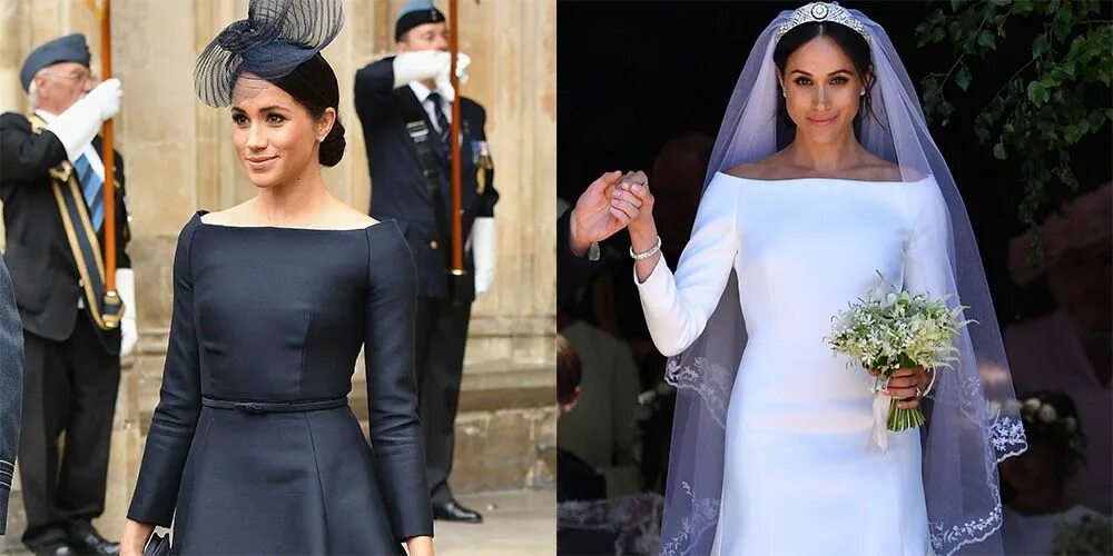 Платья меган маркл фото Meghan Markle Basically Rewore Her Wedding Dress in Black Little black dress, Bl