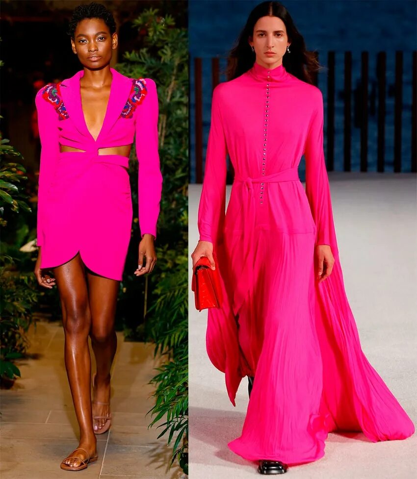 Платья модные тенденции 2023 для женщин Модные платья цвета фуксия 2022-2023