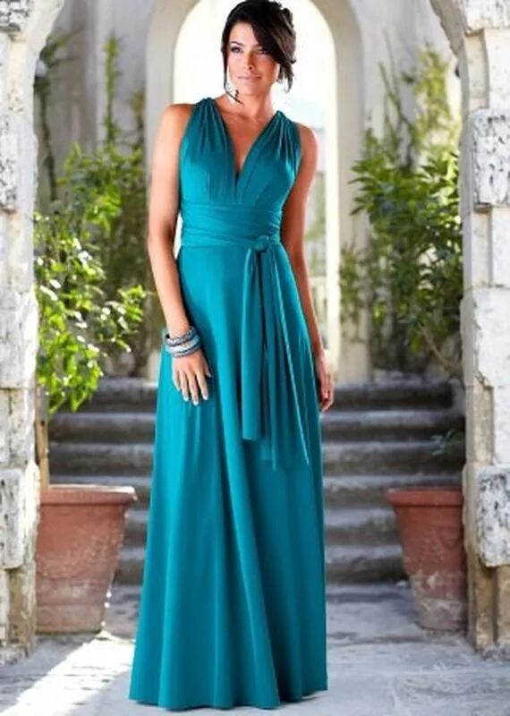 Платья морского цвета фото Вечірнє/випускне плаття/сарафан трансформер кольору морської хвилі - цена 845 гр