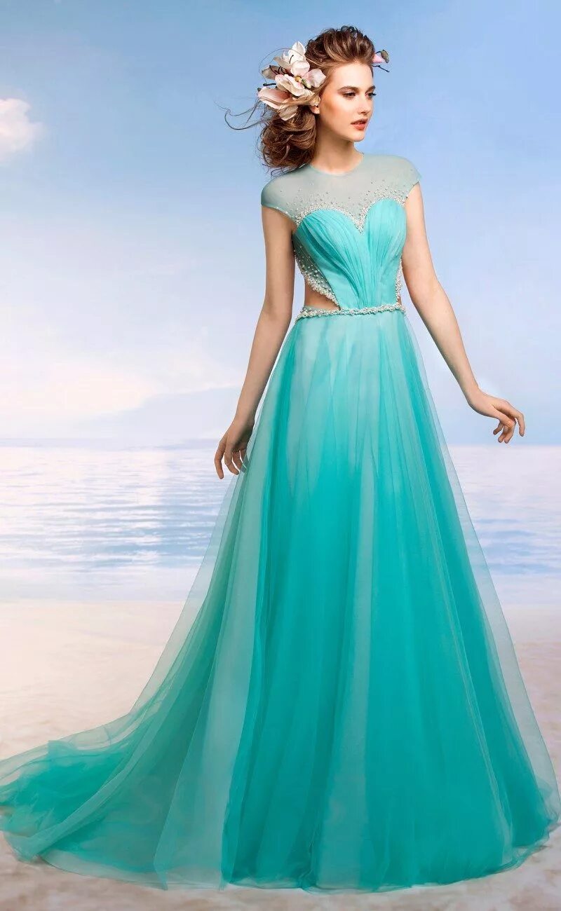 Платья морского цвета фото Пышное бирюзовое свадебное платье Трапециевидное свадебное платье, Платье на сва