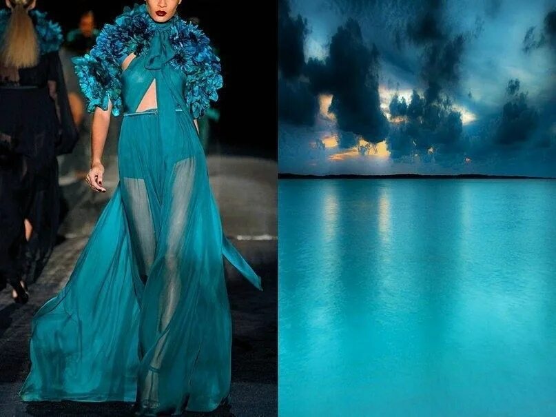 Платья морского цвета фото En que se inspiran los diseñadores...Impresionante!! Modelli di moda, Moda donna