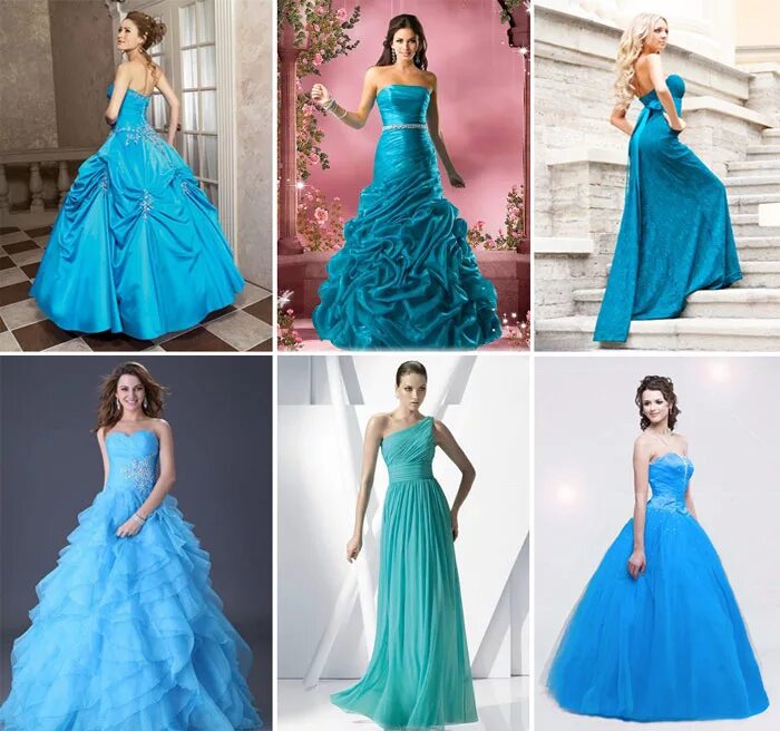 Платья морского цвета фото Голубые свадебные платья обзор модных моделей и аксессуаров к ним, фото и видео