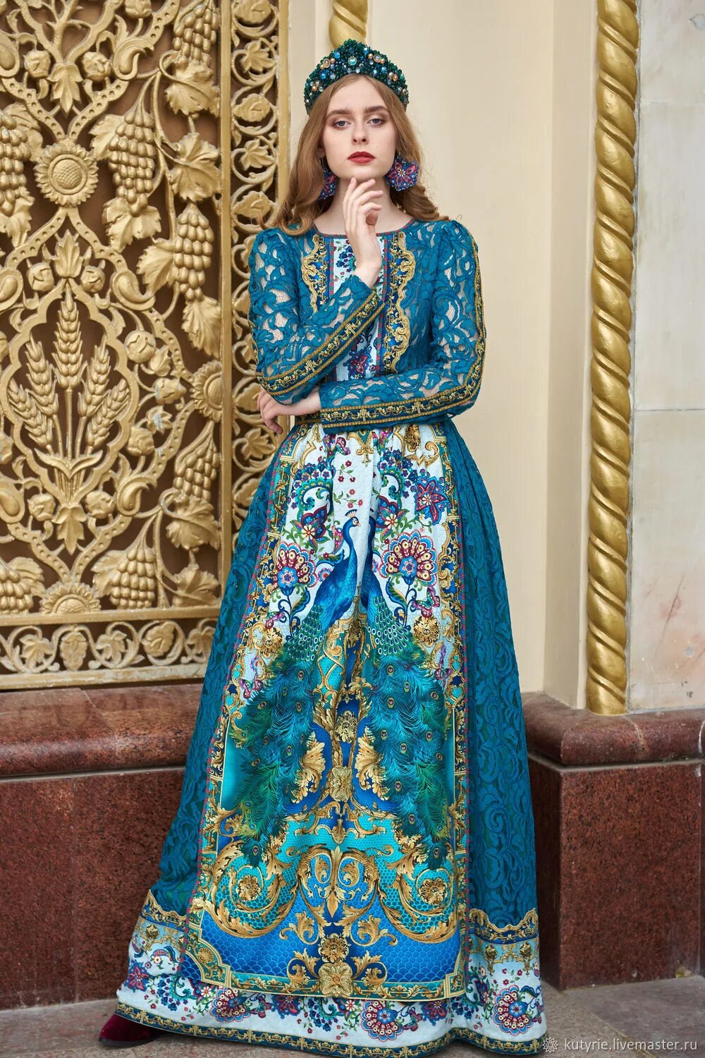 Платья москва фото Авторское платье "Царские Павлины" в интернет-магазине Ярмарка Мастеров по цене 
