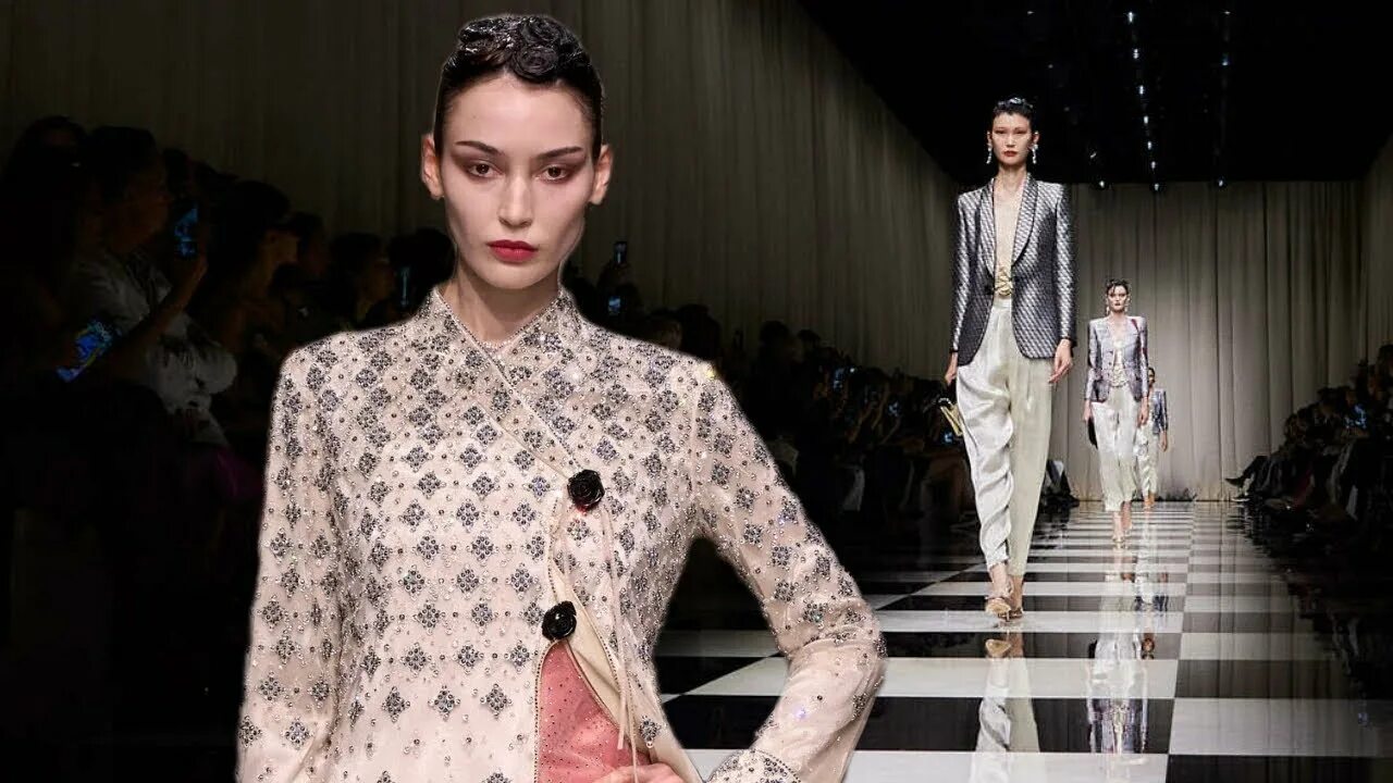 Платья на осень 2024 модные тенденции Armani Prive мода Осень Зима 2023/2024 Haute Couture в Париже Одежда и аксессуар