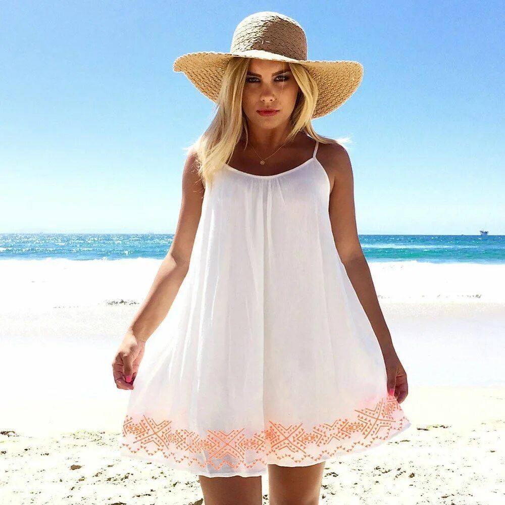 Платья на отдых на море фото Beach Style Spaghetti Strap Dress - GonChas Backless dress short, Beach mini dre