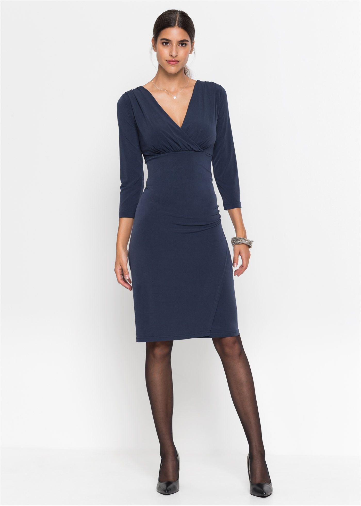 Платья на работу фото Bonprix dress Robes bleu foncé, Robe bleue, Robe