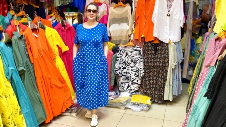 Платья на рынке фото Мода 2022. Штапель, Шифон, Гипюр. Красивые Платья и Блузки. ОПТ И Розница. Весна