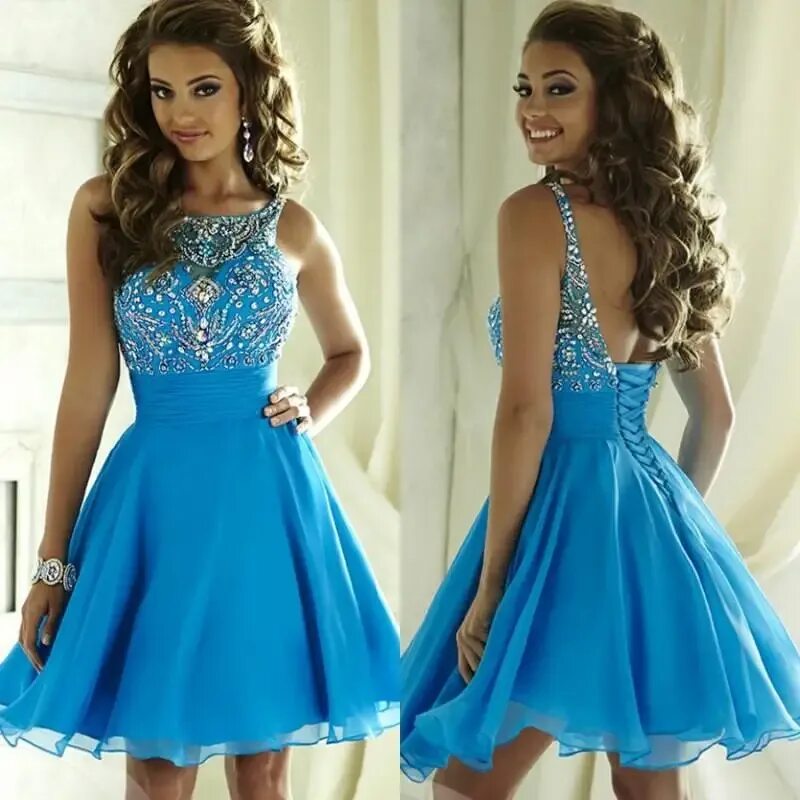 Платья на выпускной фото самые красивые Sexy Homecoming Dresses 2016 A Line Beaded Crystal Knee Lenght SDresses Chiffon 