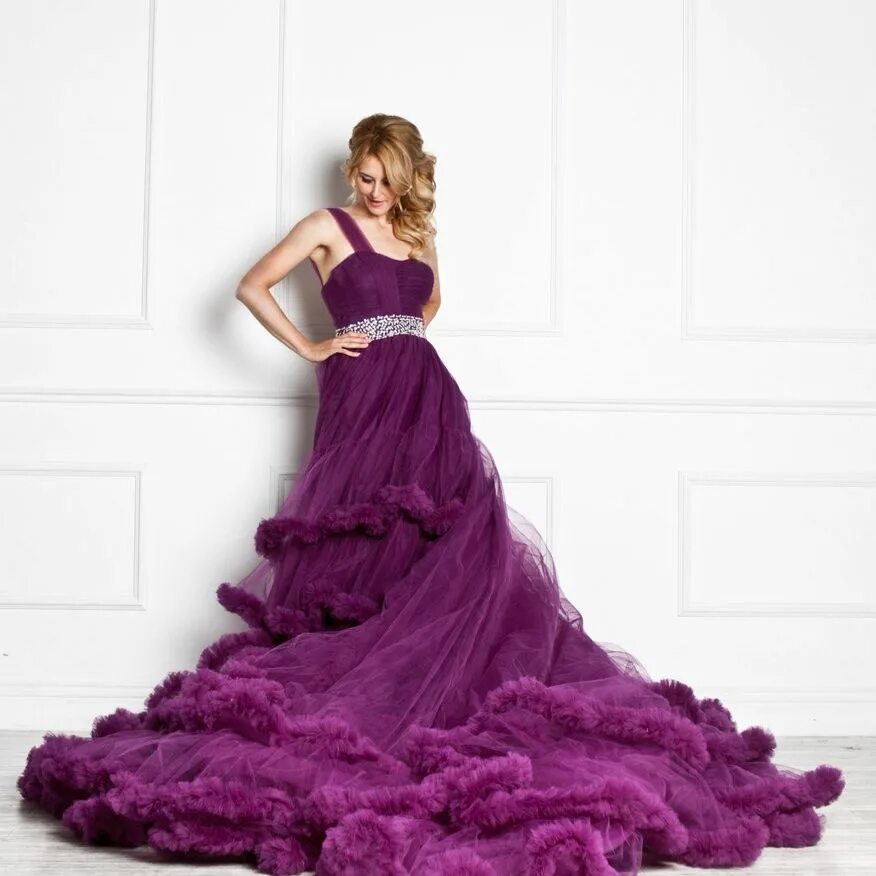 Платья напрокат рязань цены и фото Платье-Облако Фиолетовое - прокат от 2000 руб. Москва