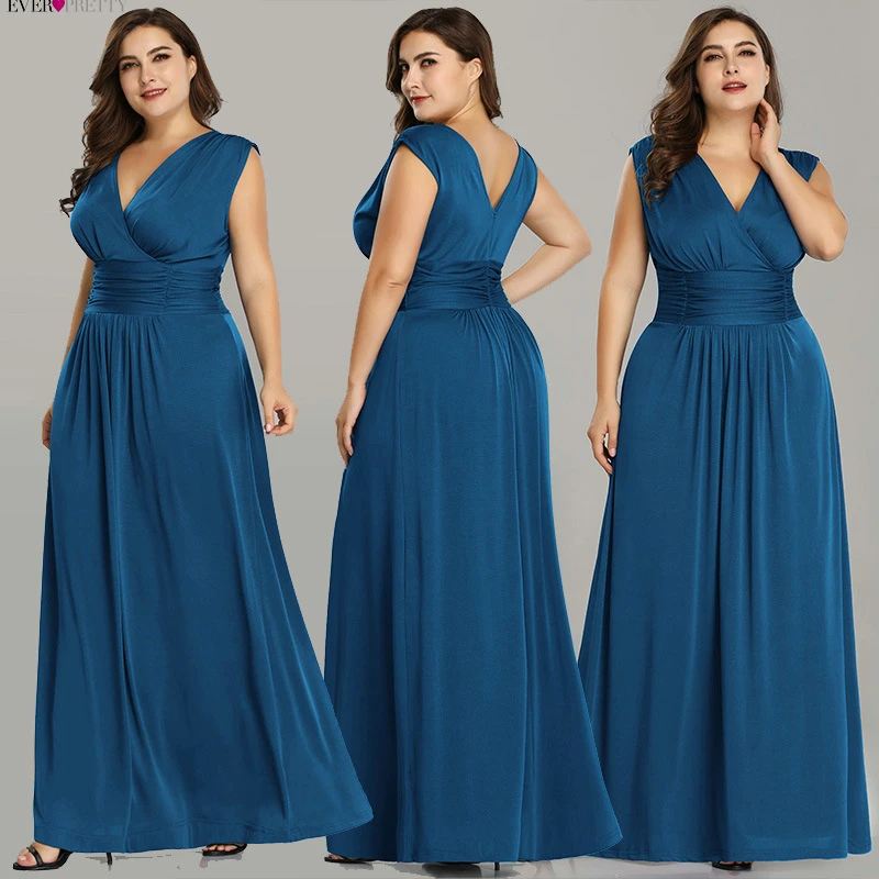 Платья недорого цена и фото Купить Плюс Размеры вечерние платья 2018 v-образным вырезом линии Дешевые шифон 