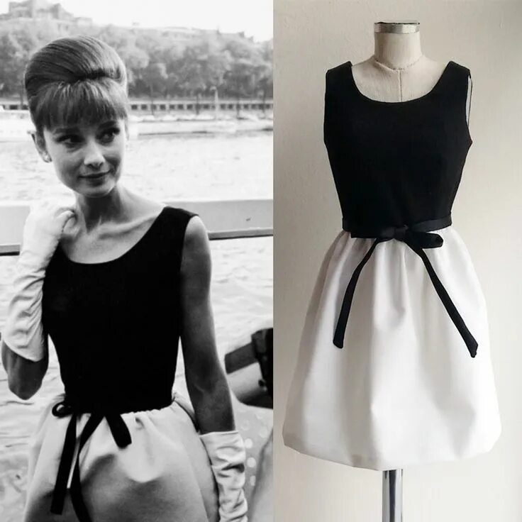 Платья одри хепберн фото Audrey Hepburn geïnspireerde jurk / Audrey hepburn stijl Ballerina korte jurk / 