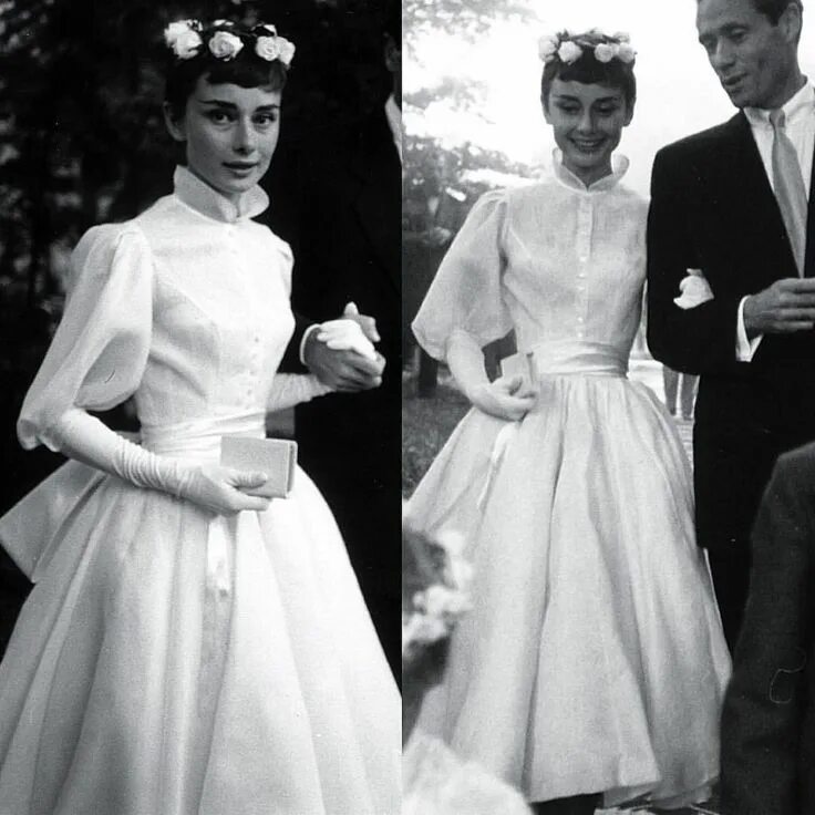 Платья одри хепберн фото The Corseted Beauty on Instagram: "Audrey Hepburn wedding dress, September 1954.